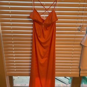 Pink and orange low cut maxi